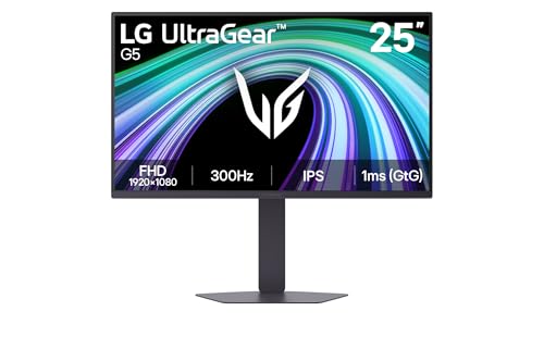 LG Moniteur Gaming Ultragear™ 25G550B-B.AEU | Série G5 (2026) | 25 Pouces | IPS 16 9 | 300Hz | 1ms (GtG) | FHD 1920x1080 | sRGB 99 | HDR10 | AMD FreeSync Premium™ et NVIDIA G-Sync™