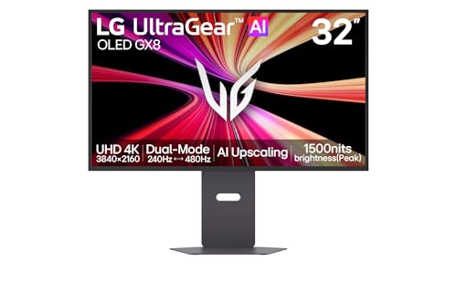 LG Moniteur Gaming Ultragear™ 32GX870B-B.AEU | Série GX8 (2026) | 32 Pouces | OLED 16 9 | 240Hz 480Hz | 0,03ms (GtG) | UHD 3840x2160 | DisplayHDR™ 500 | AMD FreeSync Premium Pro™ et NVIDIA G-Sync™