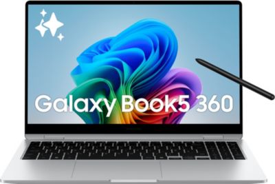 Samsung Galaxy Book5 360 15.6 , Copilot PC, Ordinateur Portable avec IA, Processeur Intel Core Ultra 7, Mémoire 16Go RAM, Stockage 512Go, Clavier AZERTY Fr, Argent
