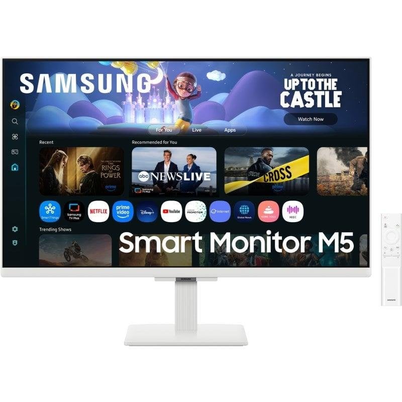 Samsung Écran PC Samsung Smart Monitor M50F M5 27 Full HD 60Hz IPS HDR10 WiFi Bluetooth White