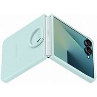 Samsung Coque en silicone Green menthe avec anneau pour Samsung Z Flip7