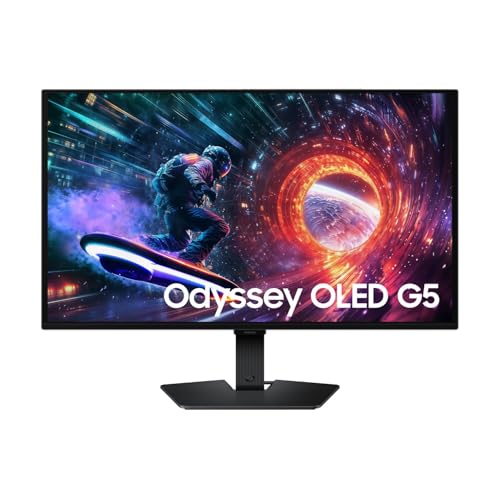Samsung Écran Gaming Odyssey OLED G50SF, 180Hz, Dalle Mate, QHD (2560 x 1440), 0,03ms, 1.000.000 1, Inclinable, Écran Anti-Reflet, HDMI (2.0), Display Port (1.2), LS27FG502SUXEN