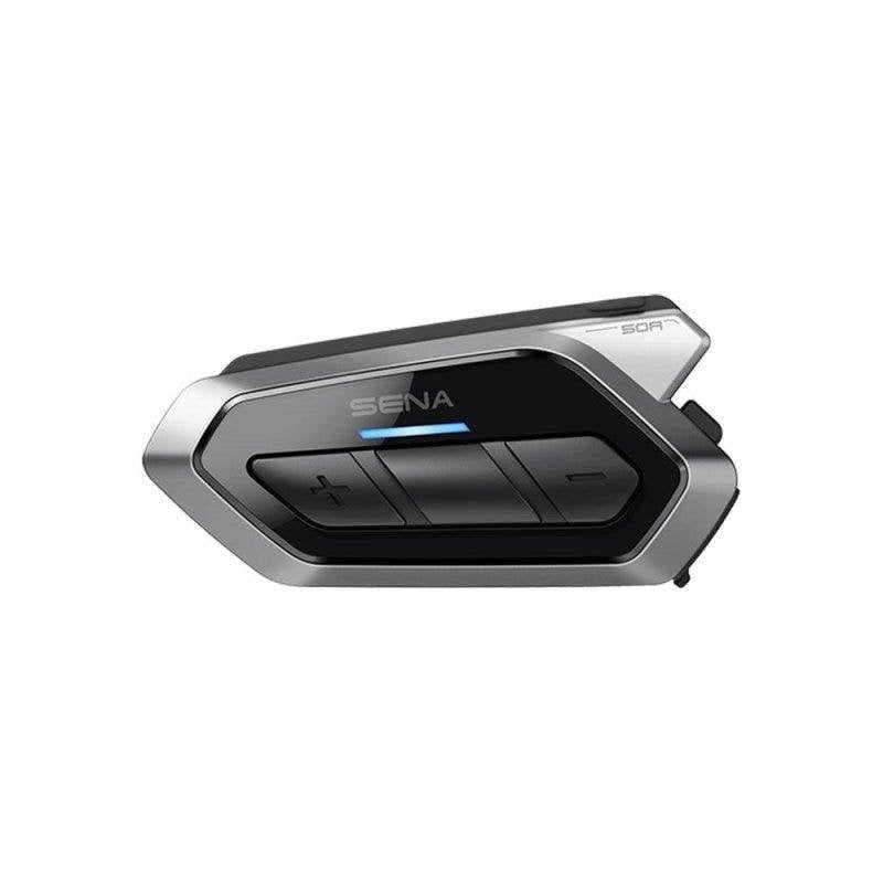 Arsenal Intercom Arsenal 50r-02 sans fil Bluetooth Mesh 2.0 pour moto, assistant vocal, Black et Grey