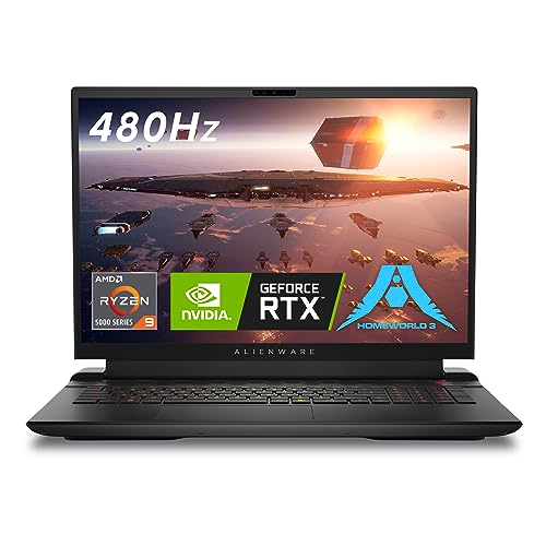 Alienware Ordinateur portable de jeu m18 AMD - Écran 18 FHD (1920 x 1200) 480 Hz 3 ms, AMD Ryzen 9-7845HX, 32 Go de RAM DDR5, 1 To SSD, NVIDIA GeForce RTX 4080 GDDR6, 1 an d'assistance Premium