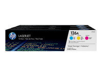 HP 126A Pack de 3 (CF341A) - Cyan Magenta et Yellow