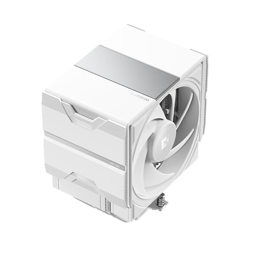 Sudokoo SK700 Refroidisseur d'air blanc AM5 désigné, design à tour unique, ventilateur technique de bobinage M haute performance, 7 caloducs en cuivre, support de verrouillage en L, dissipation de la