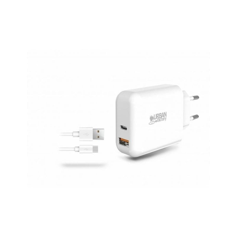 urban-factory Chargeur USB-C 45W et USB-A 18W Urban Factory PSC45UF Cable 1m