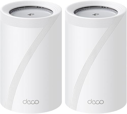 TP-Link WiFi 7 Mesh BE9300 Tri-Bande, 2 Ports 5Gbps, Port 2.5Gbps, MLO, Itinérance Transparente, Contrôle Parental, Compatible avec Toutes Les Box Fibre, WPA3, Deco BE65 Pro(2-Pack)