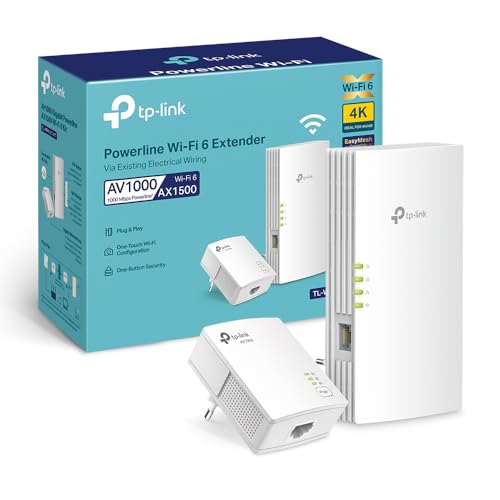 TP-Link TL-WPA7817 KIT Adaptateur Powerline WLAN, AV1000, WiFi 6 AX1500 Dual Band, Gigabit Ethernet, Plug Play, compatible avec tous les adaptateurs HomePlug AV AV2 Powerline