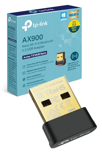TP-Link Archer TX10UB Nano Clé WiFi 6 AX900 pour PC, Clé USB WiFi Double Bande 2,4 5 GHz, Adaptateur WiFi USB Nano avec Bluetooth 5.3, Dongle WiFi USB, WPA3, Compatible Windows 11 10