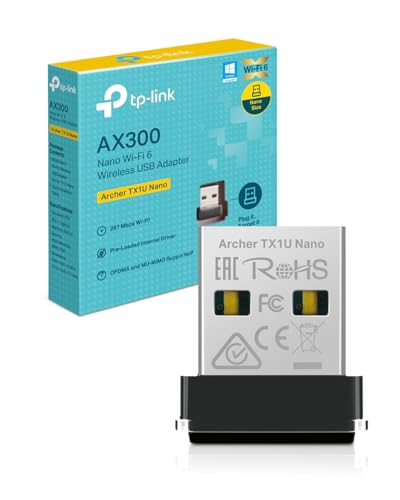 TP-Link Archer TX1U Nano Clé USB Wi-FI 6 AX300, Double Bande 2,4 GHz, Ultra-Compact, MU-MIMO, Mode Point d’Accès, Compatible PC Windows 11 10 7