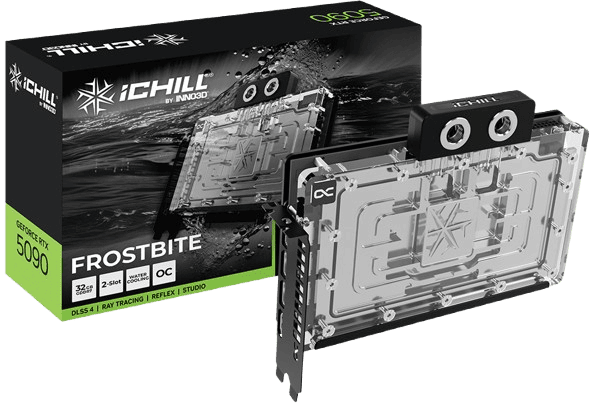 Inno3d Carte Graphique Inno3D GeForce RTX 5090 iCHILL FROSTBITE 32GB GDDR7 Reflex 2 RTX AI DLSS4