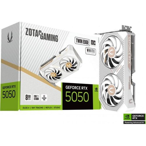 Zotac Carte Graphique Zotac GeForce RTX 5050 Twin Edge OC White 8GB GDDR6 Reflex 2 RTX AI DLSS4