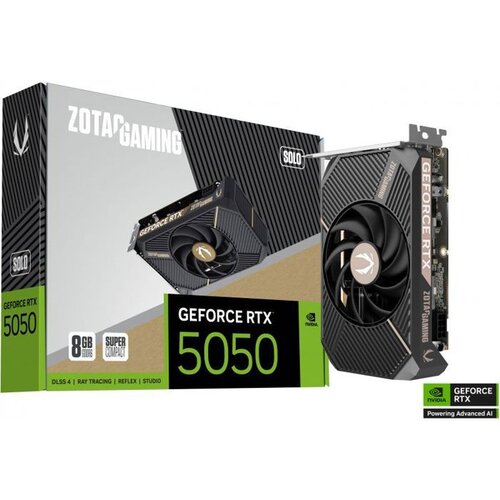Zotac Carte Graphique Zotac Gaming RTX 5050 SOLO 8GB GDDR6 Reflex 2 RTX AI DLSS4