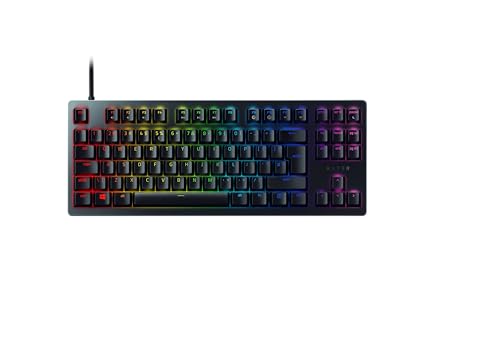 Razer Tournament Ed. (Switches Rouges) - Clavier Gamer Optique pratiquement Sans Latence (Switches Optiques Linéaires et Silencieux, Touches en PBT Doubleshot, Repose-Poignet) Clavier US | Noir