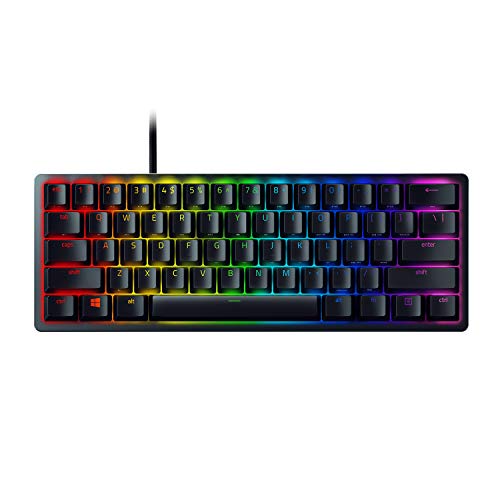 Razer Huntsman Mini 60 Teclado Para Juegos Los interruptores de Teclado más rápidos Nunca, interruptores ópticos Clicky - Iluminación RGB Chroma - Teclas PBT - Memoria integrada - Negro clásico