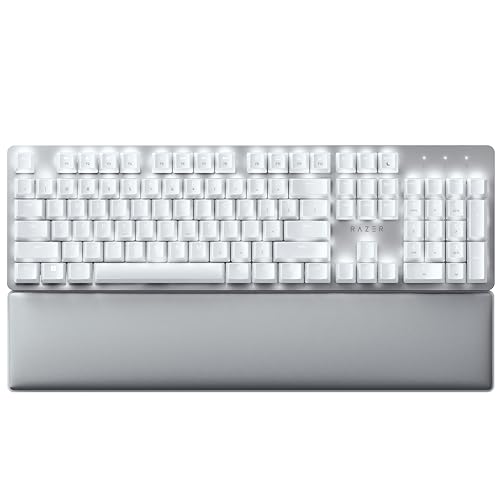 Razer Pro Type Ultra - Clavier Professionnel sans Fil pour une Productivité Accrue au Bureau (Touches Silencieuses et Linéaires, Repose-poignet, Bluetooth) Clavier QWERTY US Layout | Blanc
