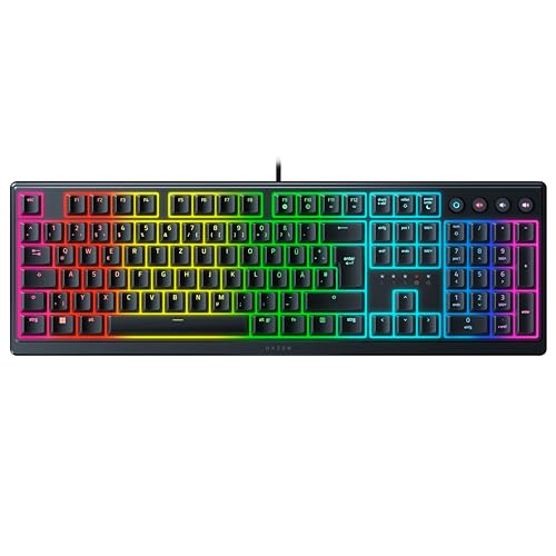 Razer Ornata V3, Clavier Gaming avec interrupteurs Hybrides à Membrane mécanique (Repose-Poignet Ergonomique, entièrement programmable, chromé RVB), Clavier Allemand, Noir