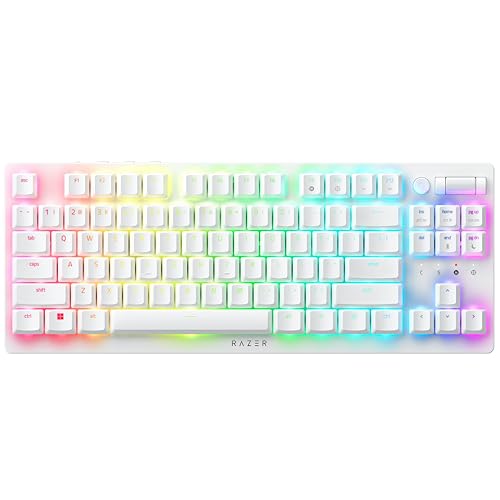 Razer DeathStalker V2 Pro Tenkeyless (Switches Rouges) - Clavier Gamer Optique sans-Fil à Profil Bas (Switches Optiques Linéaires et Silencieux, sans-Fil HyperSpeed, Bluetooth) Clavier US | Blanc