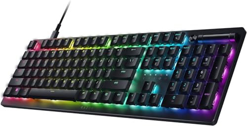 Razer Clavier de jeu DeathStalker V2 commutateurs optiques discrets – Violet clic – Touches revêtues ultra durables – Plaque supérieure en aluminium durable – Rouleau multifonction et bouton