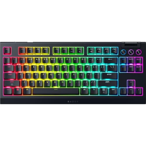 Razer BlackWidow V4 Tenkeyless HyperSpeed (Orange Tactile Switch) - Clavier TKL gaming sans fil remplaçable à chaud - Bluetooth HyperSpeed 1000Hz - Snap Tap - Clavier US QWERTY | Noir