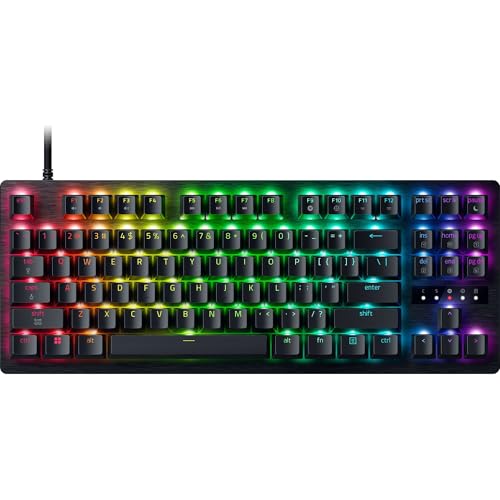 Razer Huntsman V3 Tenkeyless 8 kHz - Clavier Optique analogique pour l'e-Sport - Snap Tap - HyperPolling 8000 Hz - Réglages intégrés - Touches multimédia Secondaires - Clavier QWERTY US | Noir