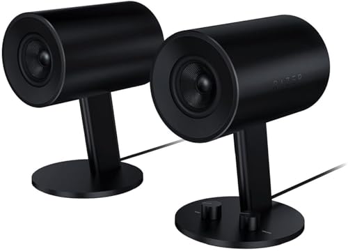 Razer Nommo - Système de Haut-parleurs de Jeu 2.0 pour PC (Audio Via Prise Jack 3,5 mm, réglage des Basses, Haut-parleurs 3 Pouces en Fibre de Verre) Noir