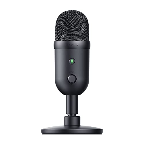Razer Seiren V2 X Microphone à condensateur USB pour Streaming et Jeux sur PC micros supercardioïde – limiteur numérique intégré – Surveillance du Micro et contrôle du Gain – Amortisseur intégré