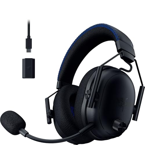 Razer BlackShark V3 Pro for PlayStation - Casque Gaming sans Fil avec réduction Active du Bruit ANC - Haut-parleurs Triforce 50mm - HyperSpeed 2,4 GHz - THX Spatial Audio - PS5 PC | Noir