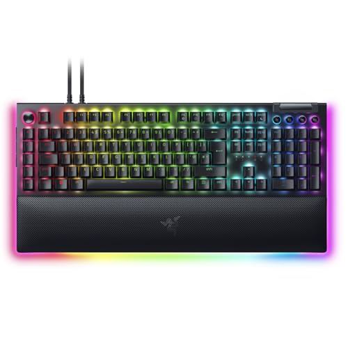 Razer BlackWidow V4 Pro (commutateur Vert) – Clavier de Jeu mécanique (commutateurs mécaniques encliquetables, molette de Commande et 8 Touches Macro, Rouleau Multifonction