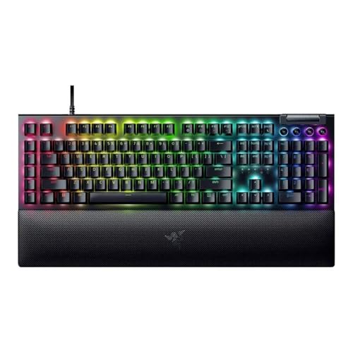 Razer BlackWidow V4 (Yellow Switch) Clavier mécanique de Jeu avec Razer Chroma RGB (commutateurs mécaniques Jaunes, 6 Touches Macro, Capuchons Clavier ABS Doubleshot) Disposition QWERTZ DE Noir