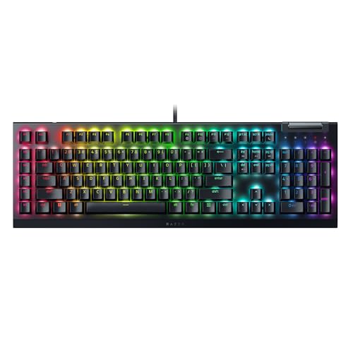 Razer BlackWidow V4 X (Switches Jaunes) - Clavier Gaming mécanique avec Chroma RGB (6 Touches macros dédiées, Touches ABS à Double Injection) QWERTY US-Clavier | Noir