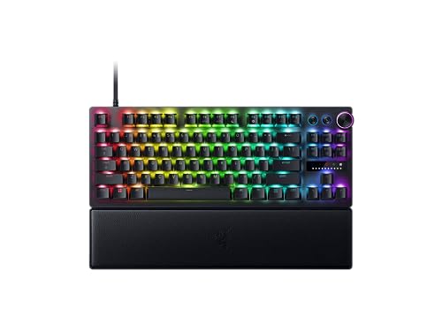 Razer Huntsman V3 Pro Tenkeyless - Clavier PC Optique analogique TKL E-Sport sans pavé numérique Snap Tap Rapid Trigger (Bouton Rotatif numérique et Bouton de Commande) - Disposition Allemande -