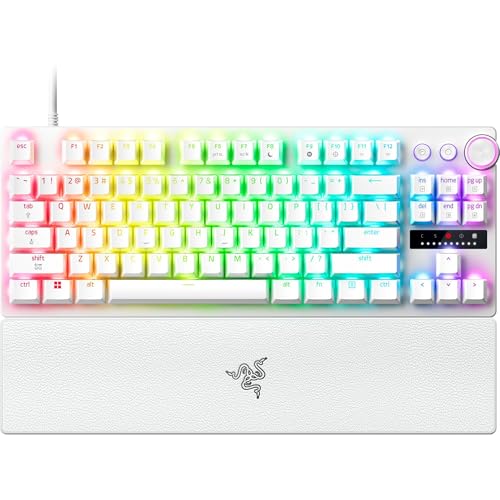 Razer Huntsman V3 Pro Tenkeyless 8KHz - TKL PC Clavier Gaming mécanique - 8KHz HyperPolling - Switches optiques analogiques - 0,1-4,0mm - Snap Tap - Rapid Trigger - Clavier US QWERTY | Blanc