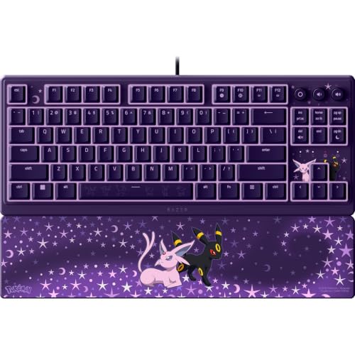 Razer Ornata V3 Tenkeyless Édition Pokémon Espeon Umbreon - Clavier Gaming Compact et Plat - Rétroéclairage Chroma - Touches multimédia dédiées - Clavier QWERTY US | Commutateurs à Membrane