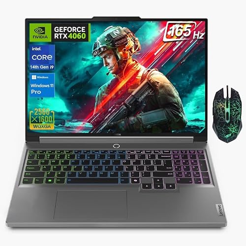 Lenovo Legion 5i Gaming Laptop, écran WQXGA 16 (2560 x 1600) 165Hz, Intel Core i9-14900HX 14e génération, GeForce RTX 4060, 64 Go DDR5 RAM, 2 To SSD, WiFi 6E, RGB rétroéclairé KB