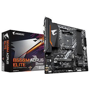 Gigabyte GIGABYTE B550M AORUS Elite (AM4 AMD B550 Micro-ATX DDR4 Dual M.2 PCIe 4.0 Realtek GbE LAN Gaming Carte mère)