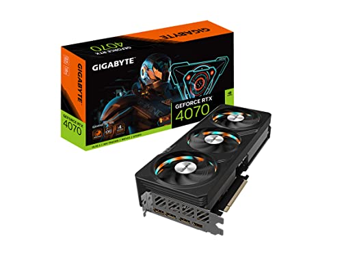 Gigabyte Carte Graphique GeForce RTX 4070 Gaming OC 12G, 3 Ventilateurs WINDFORCE, 12 Go 192 Bits GDDR6X, GV-N4070GAMING OC-12GD