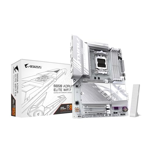 GIGABYTE Carte mère B850 AORUS Elite WIFI7 Ice AMD AM5 LGA 1718, ATX, DDR5, 3X M.2, PCIe 5.0, USB-C, WIFI7, 2,5 GbE LAN, EZ-Loquet