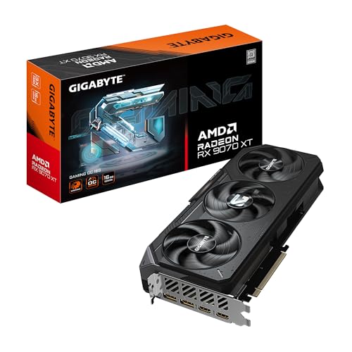 GIGABYTE Radeon RX 9070 XT Gaming OC 16G Carte graphique PCIe 5.0 16 Go GDDR6 GV-R9070XTGAMING OC-16GD