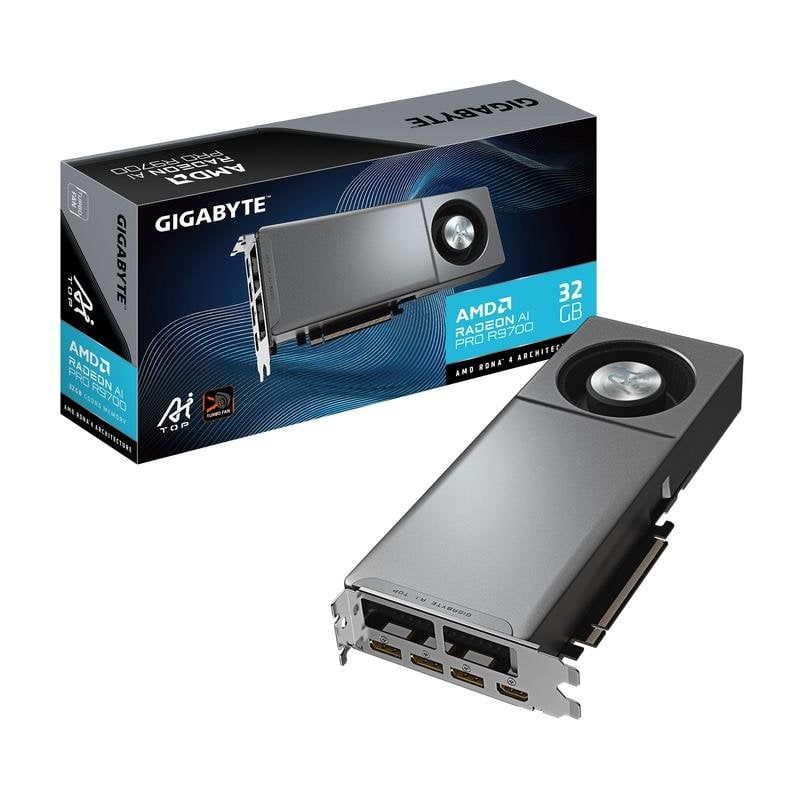 Gigabyte Carte Graphique Gigabyte Radeon AI PRO R9700 AI TOP 32GB GDDR6 PCIe 5.0 IA Ray Tracing