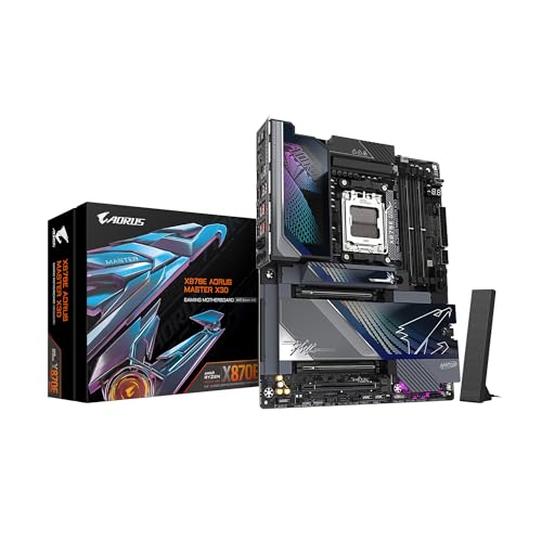 GIGABYTE X870E AORUS Master X3D Carte mère AMD AM5 ATX, Prend en Charge Les processeurs AMD Ryzen 9000 8000 7000 Series, DDR5, 18 2 2 Phase de Puissance Totale, 5X M.2, PCIe 5.0, USB4 Type-C, WIFI7