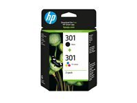 HP 301 Pack combo de 2 (N9J72AE) - Black 3 Couleurs
