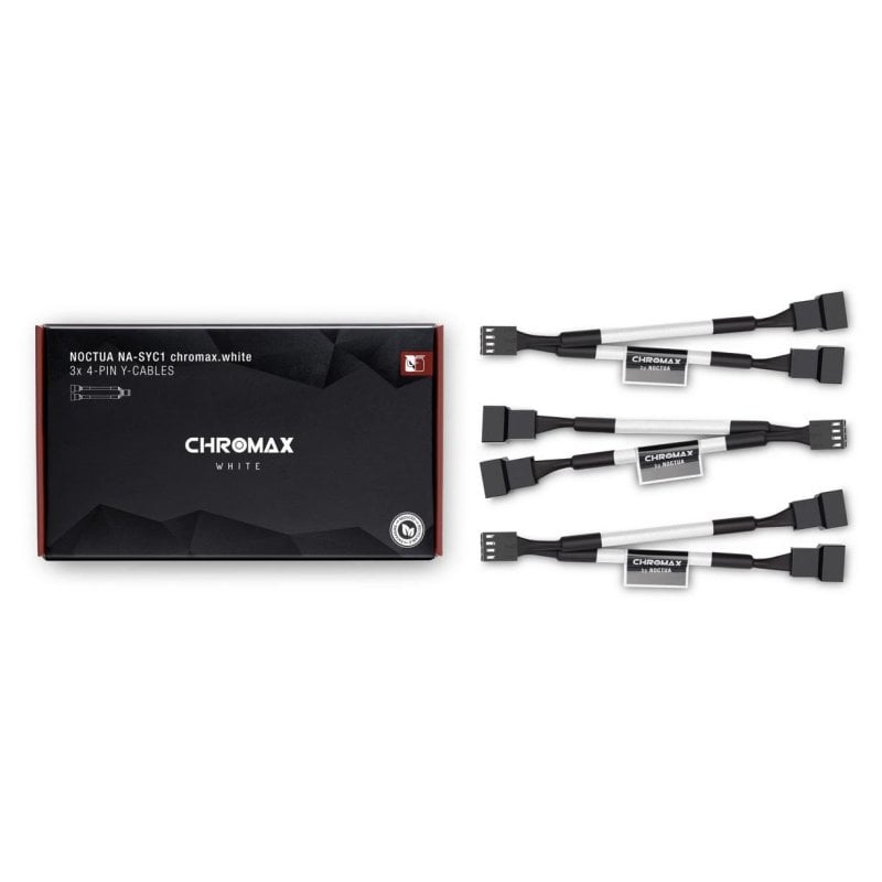 Noctua Cable Y Noctua NA-SYC1 Chromax White pour ventilateurs PWM 4 broches
