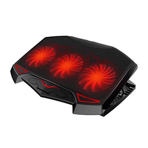 NCRD Coussin de Refroidissement par Ordinateur Portable avec 3 Ventilateurs Pendant 16 Pouces Portable, Patin de Refroidissement, Double 2 Ports USB et Angle de Hauteur de Support de Montage réglable