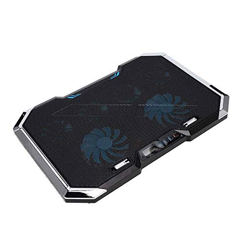 NCRD Plaquettes de refroidissement for ordinateur portable 6 ventilateurs jusqu'à 18 pouces de refroidisseur d'ordinateurs portables lourds, 6 lumières LED, 2 ports USB, therche de therche à réglage à