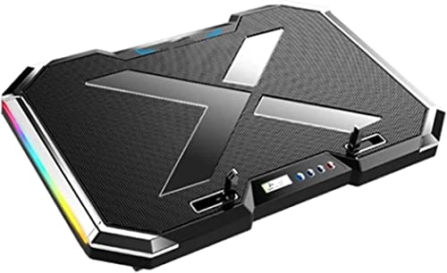 Corsehild Refroidisseur for Ordinateur Portable RVB for écran LED avec 6 Ventilateurs réglables à Haute Vitesse, Support 7 hauteurs, 2 Ports USB, Compatible avec Un Ordinateur Portable jusqu'à 17''