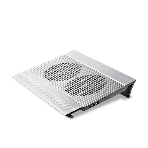 Laptop Cooler 2.5mm Pure Aluminum Panel Double 140mm Fan Support Notebook 3 USB Interface Aluminum Notebook Cooler Computer Cooling Fan Base Bracket Pad