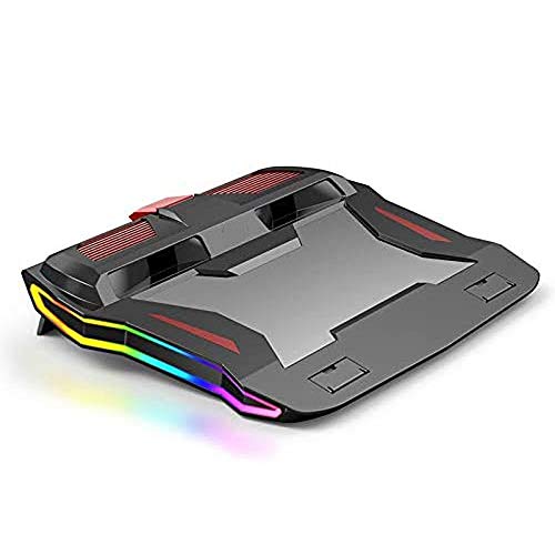 18 inch Gaming Laptop Cooler Cooling Pad Twin-Turbo Strong Wind Two Fan Two USB Port LED RGB Lighting Notebook Stand for Laptop Base Laptop Cooling Pad