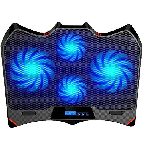 Laptop Cooling Pad Laptop Cooler with 4 Quiet LED Fans for 17 inch Laptop Dual USB Ports 1400RPM Strong Wind Designed for Gamers and Office Notebook Cooler Pad
